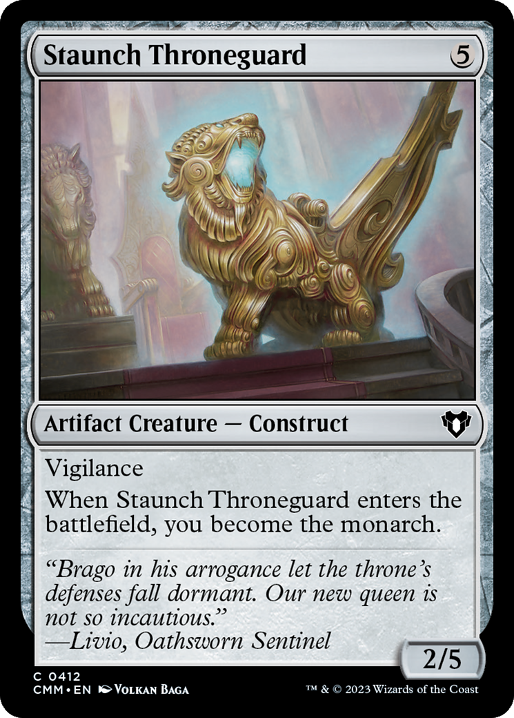 Image of Staunch Throneguard (CMM-412) - Commander Masters Foil