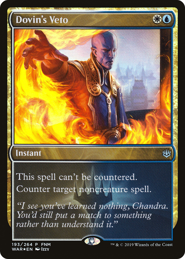 Image of Dovin's Veto (FNM-193) - War of the Spark Promos Foil