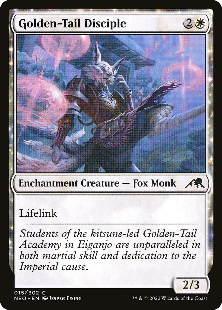 Image of Golden-Tail Disciple (NEO-015) - Kamigawa: Neon Dynasty: (enchantment)
