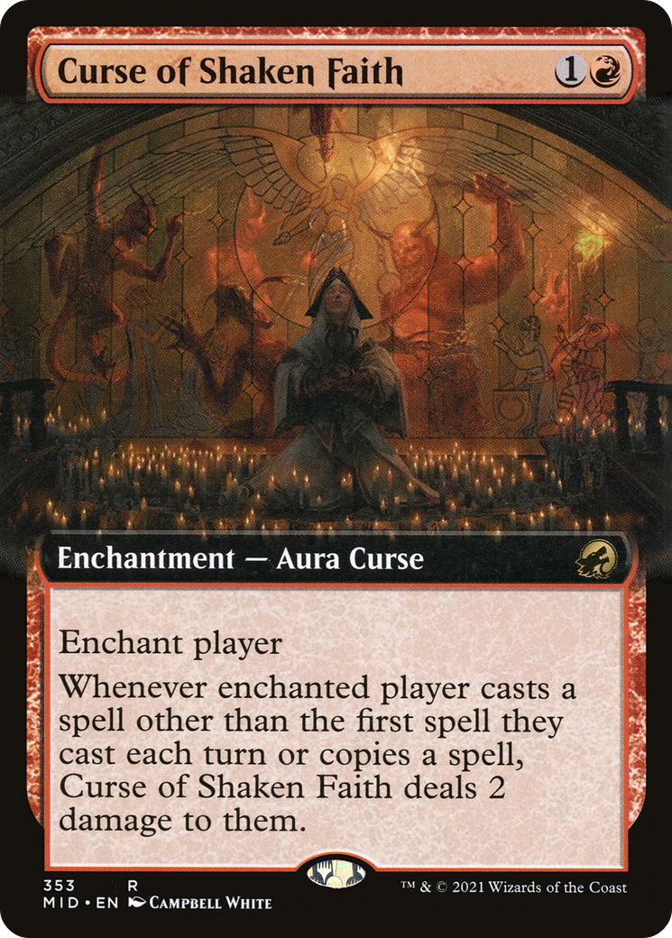 Image of Curse of Shaken Faith (Extended Art) (MID-353) - Innistrad: Midnight Hunt: (Extended Art) Foil