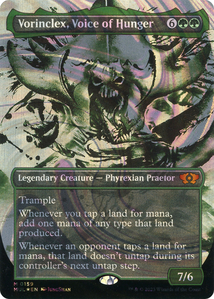 Image of Vorinclex, Voice of Hunger (Halo Foil) (MUL-159) - Multiverse Legends: (Showcase) (Borderless) Foil