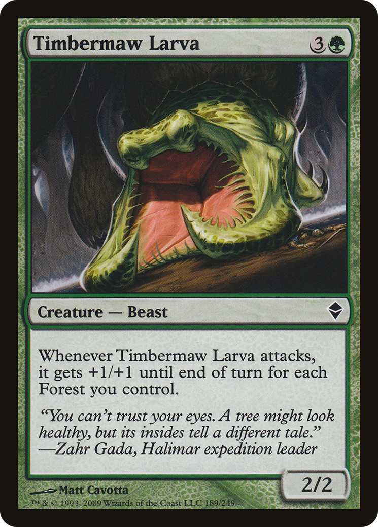 Image of Timbermaw Larva (ZEN-189) - Zendikar Foil