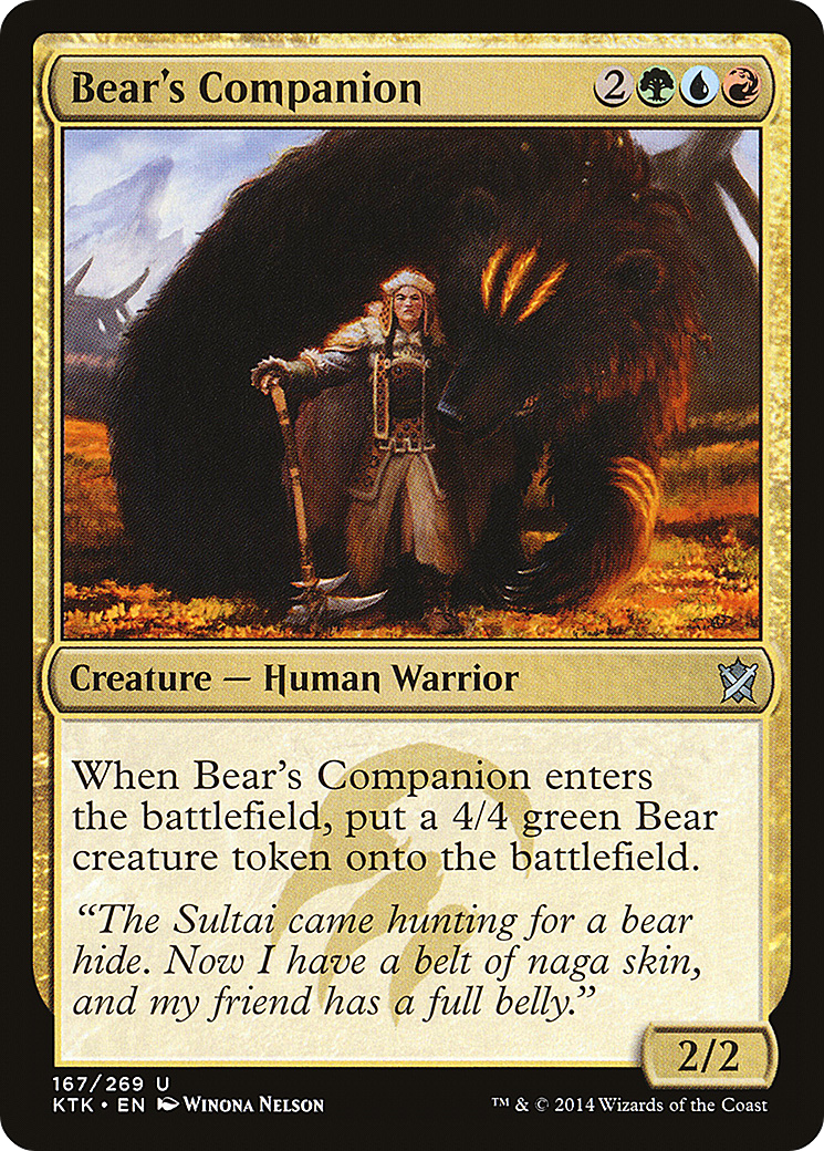 Image of Bear's Companion (KTK-167) - Khans of Tarkir