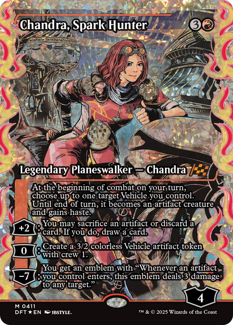 Image of Chandra, Spark Hunter (Showcase) (Fracture Foil) (DFT-411) - Aetherdrift: (Showcase) Foil