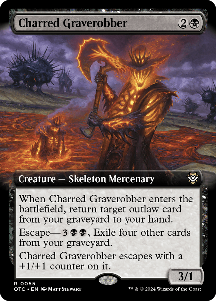 Image of Charred Graverobber (Extended Art) (OTC-055) - Outlaws of Thunder Junction Commander: (Extended Art)