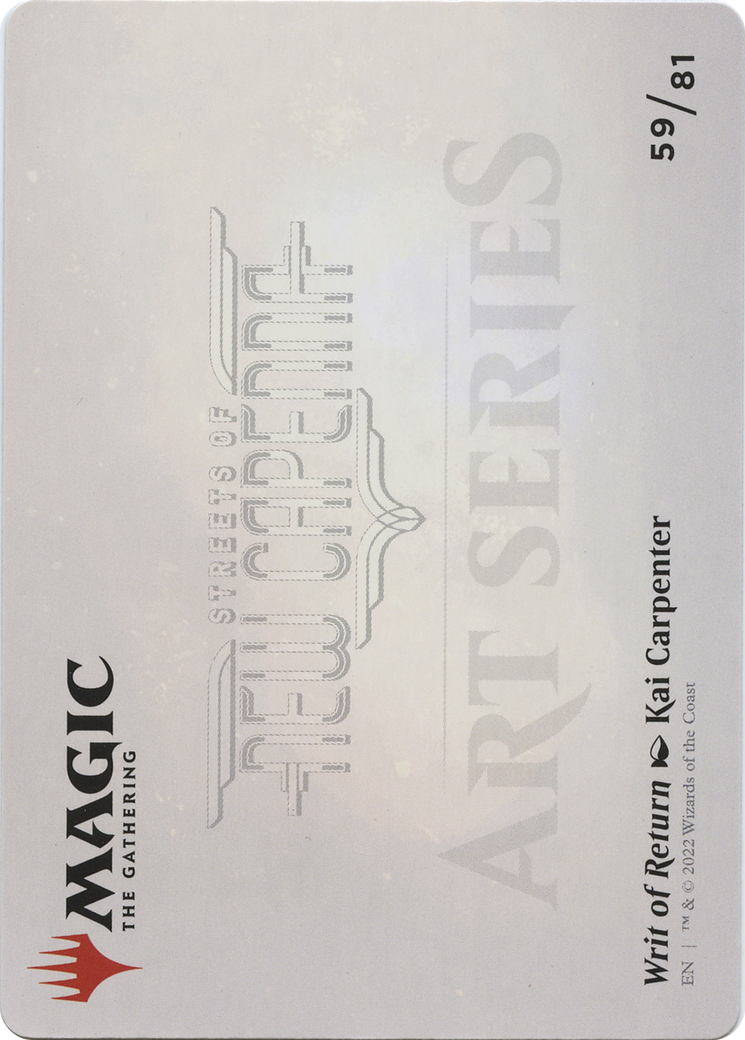 Image of Writ of Return // Writ of Return (ASNC-059) - New Capenna Art Series (Borderless)
