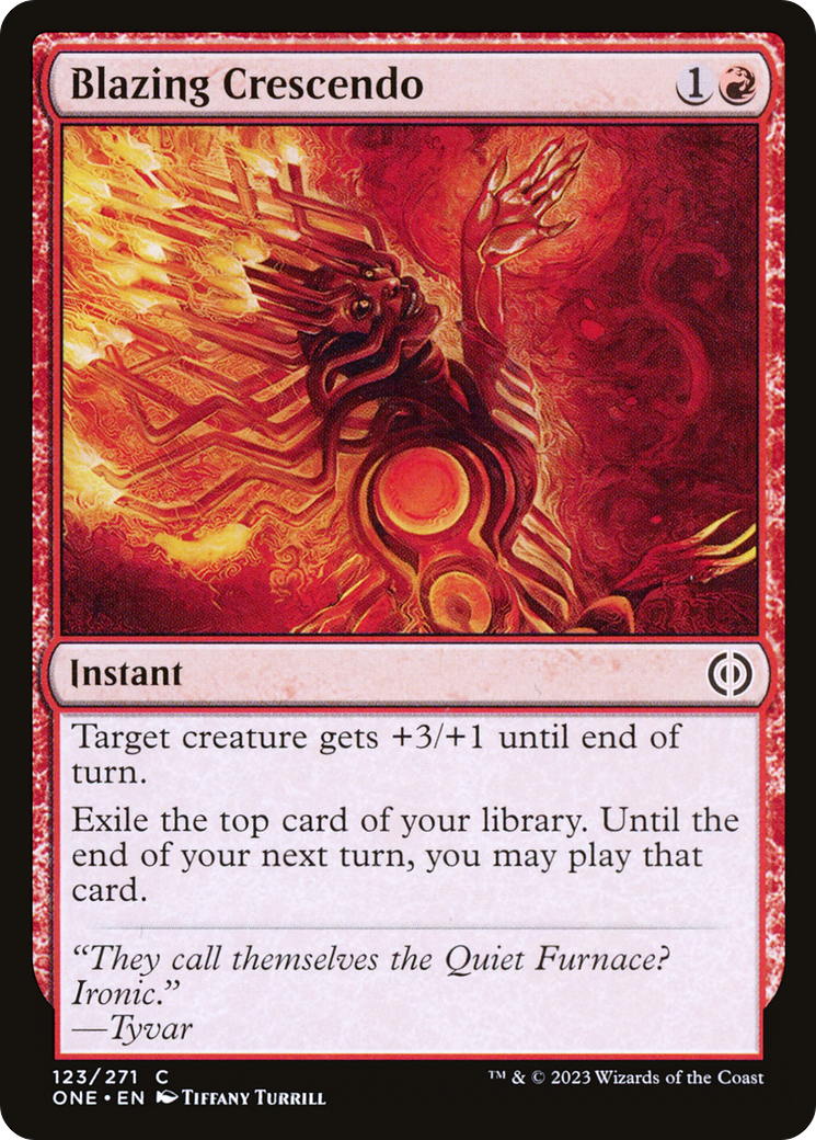 Image of Blazing Crescendo (ONE-123) - Phyrexia: All Will Be One Foil