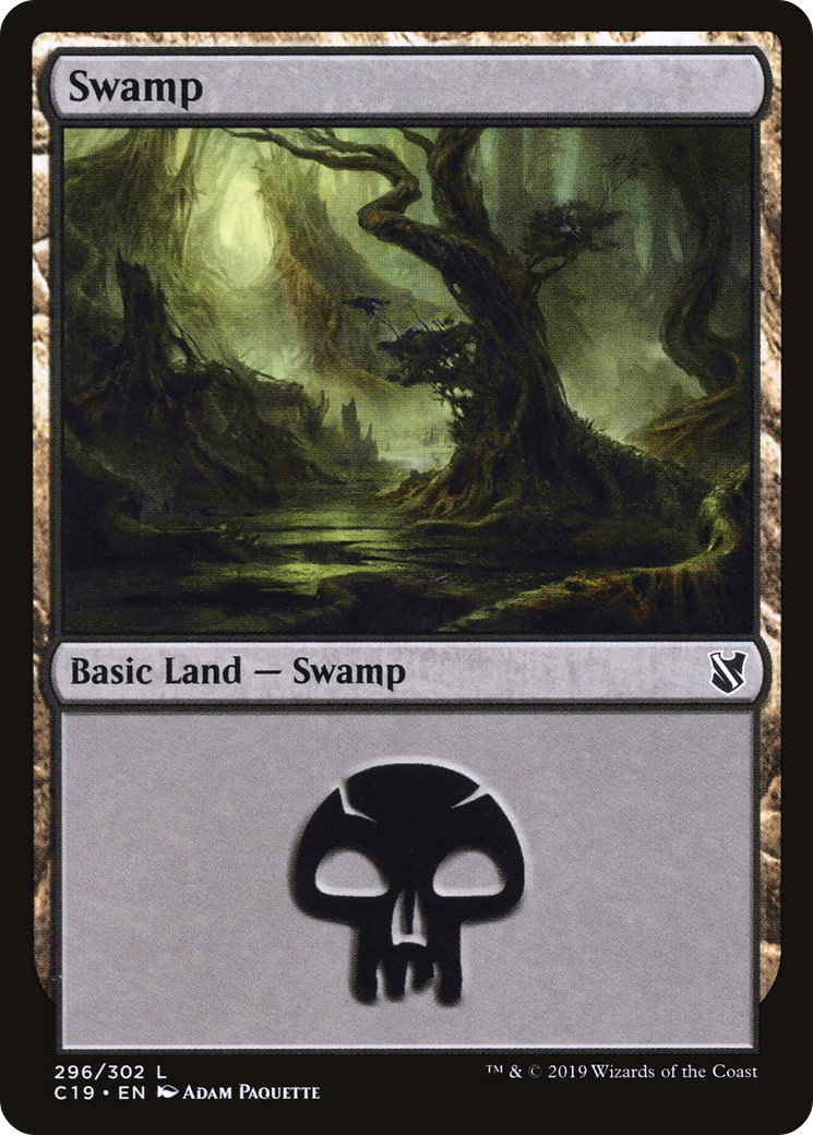Image of Swamp (296) (C19-296) - Commander 2019