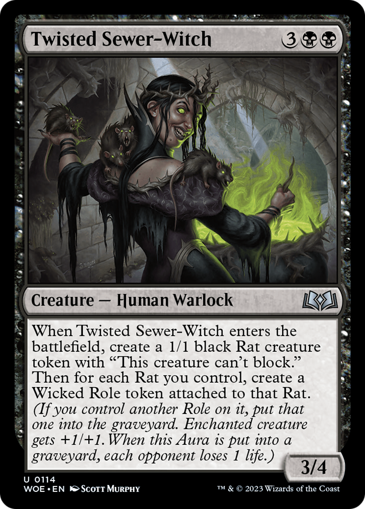 Image of Twisted Sewer-Witch (WOE-114) - Wilds of Eldraine Foil