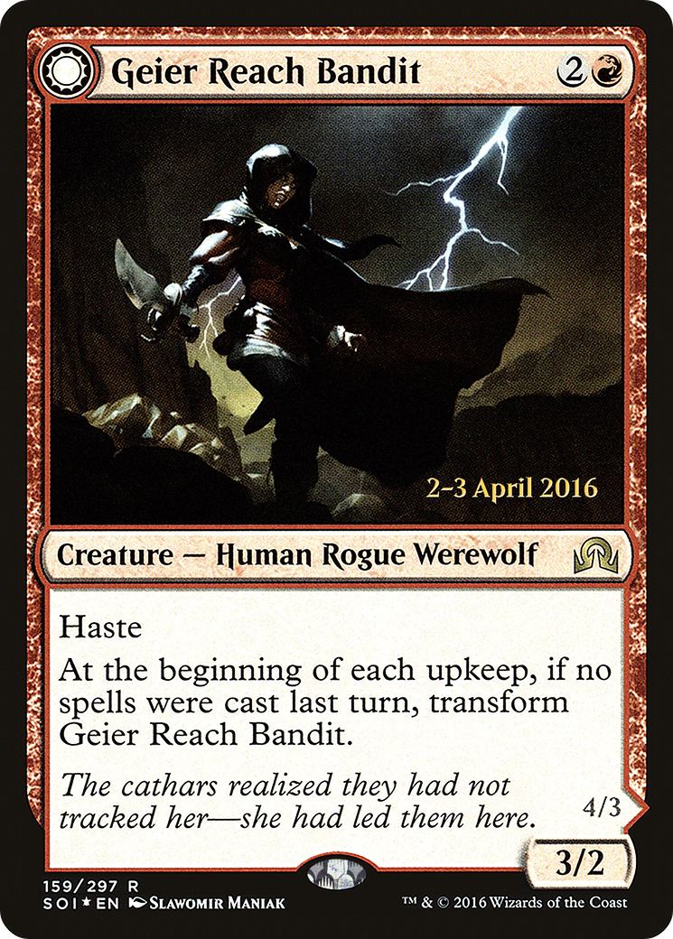 Image of Geier Reach Bandit (PRE-159) - Shadows over Innistrad Promos: (Double Faced Transform) Foil
