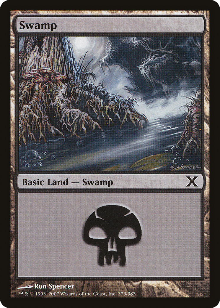 Image of Swamp (373) (10E-373) - Tenth Edition Foil