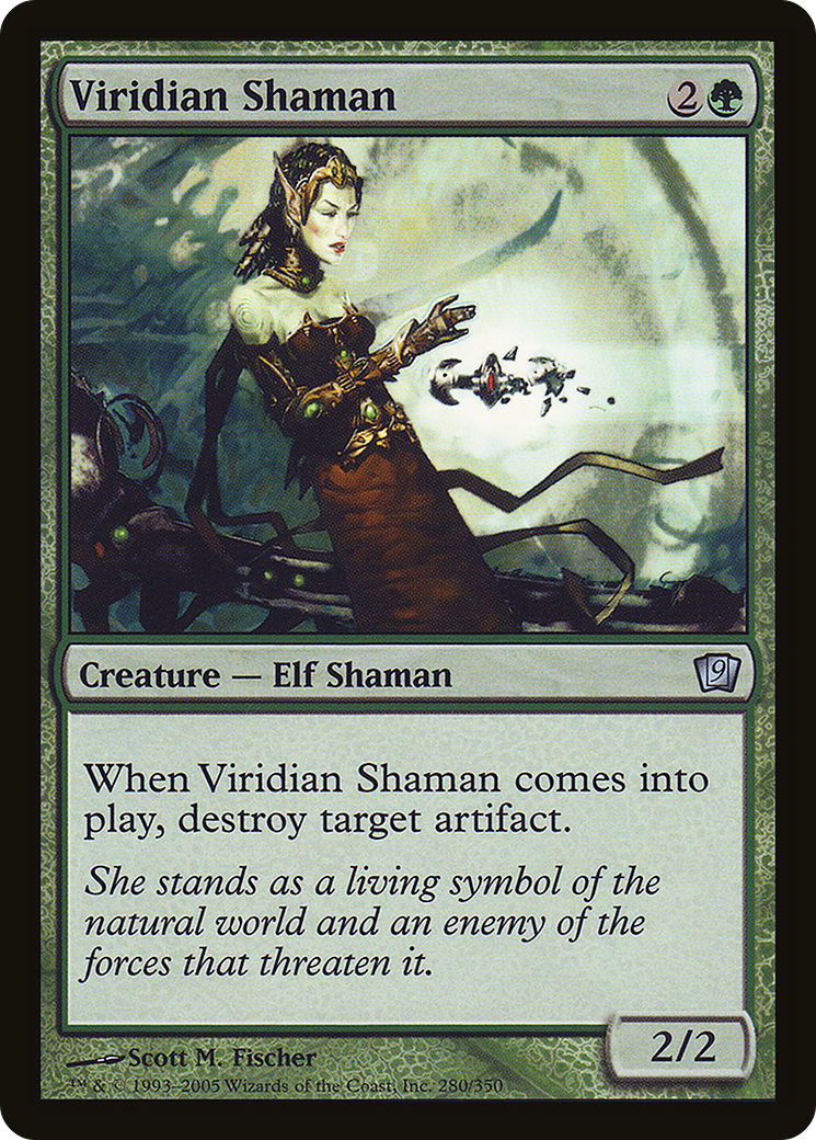 Image of Viridian Shaman (9ED-280★) - 9th Edition Foil
