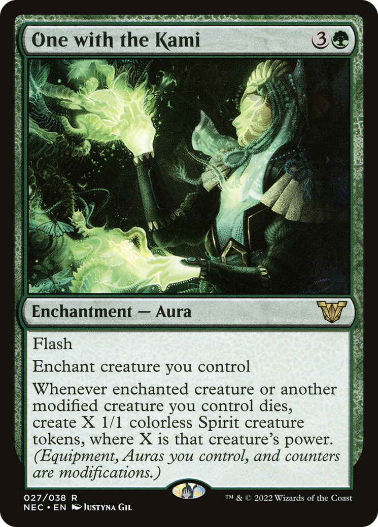 Image of One with the Kami (NEC-027) - Neon Dynasty Commander