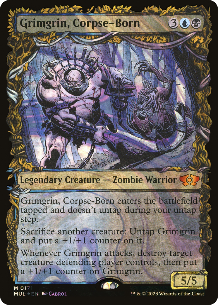 Image of Grimgrin, Corpse-Born (Halo Foil) (MUL-171) - Multiverse Legends: (Showcase) Foil