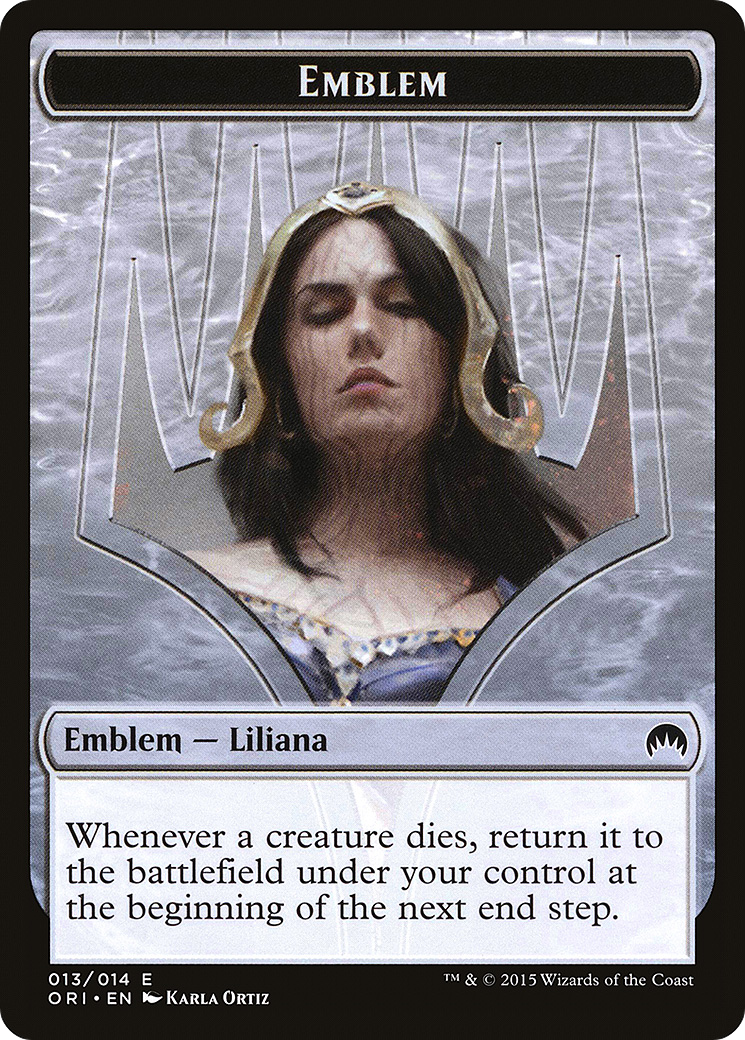 Image of Emblem - Liliana, Defiant Necromancer (ORI-013) - Magic Origins Tokens