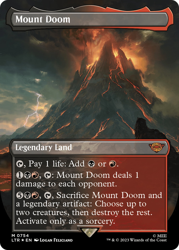 Image of Mount Doom (Borderless) (Surge Foil) (LTR-754) - The Lord of the Rings: Tales of Middle-earth (Borderless) Foil