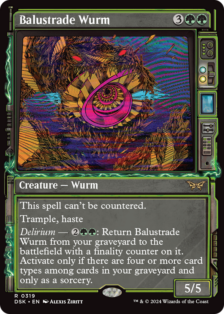 Image of Balustrade Wurm (Showcase) (DSK-319) - Duskmourn: House of Horror: (Showcase)