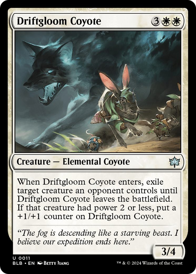 Image of Driftgloom Coyote (BLB-011) - Bloomburrow