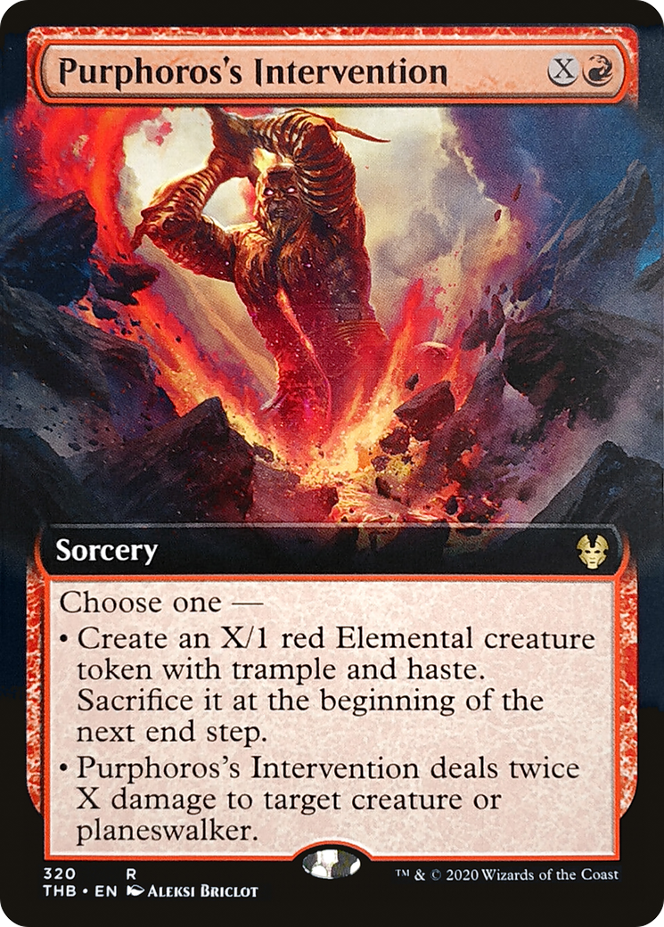 Image of Purphoros's Intervention (Extended Art) (THB-320) - Theros Beyond Death: (Extended Art)