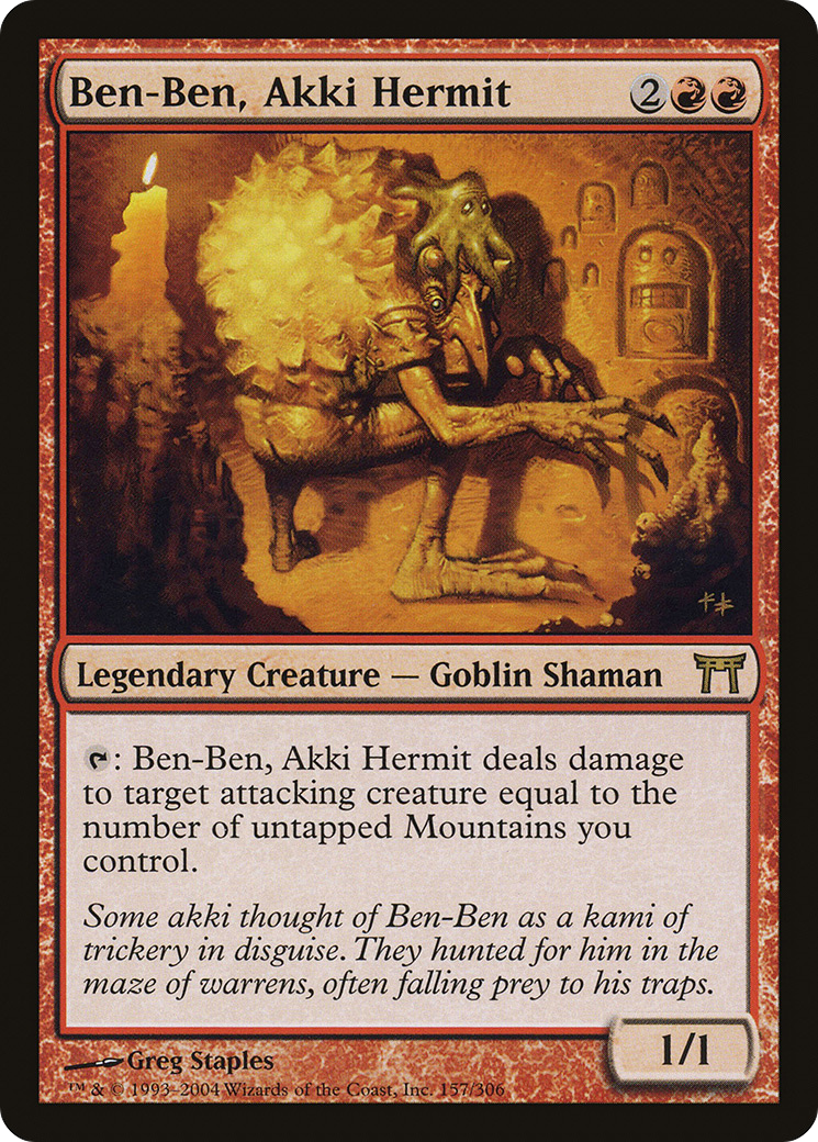 Image of Ben-Ben, Akki Hermit (CHK-157) - Champions of Kamigawa Foil