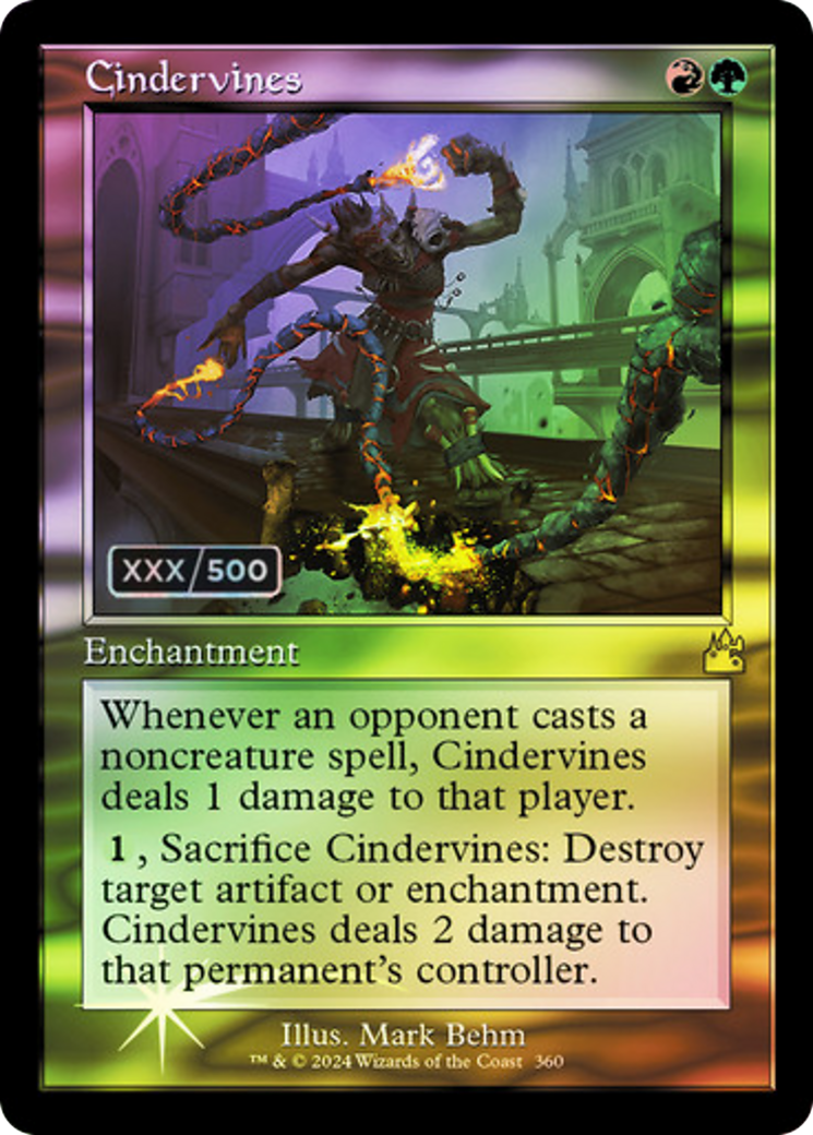 Image of Cindervines (Retro Frame) (Serial Numbered) (RVR-360) - Ravnica Remastered Foil