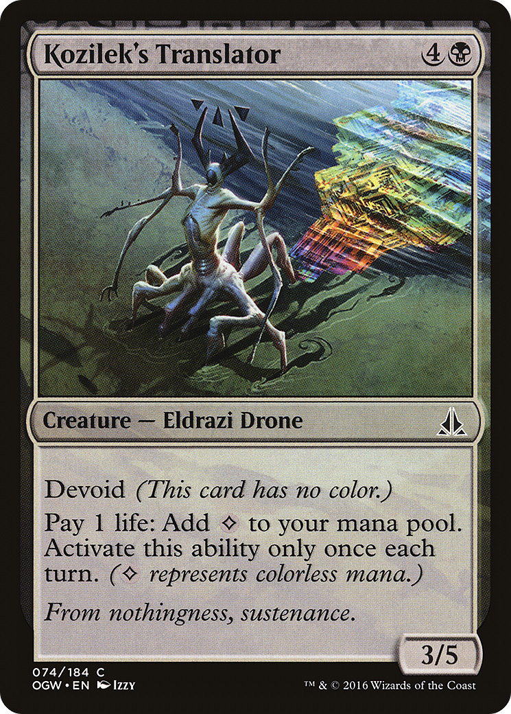 Image of Kozilek's Translator (OGW-074) - Oath of the Gatewatch: (devoid)