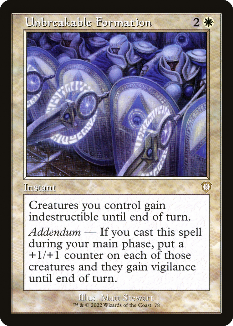 Image of Unbreakable Formation (Retro Frame) (BRC-078) - The Brothers' War Commander