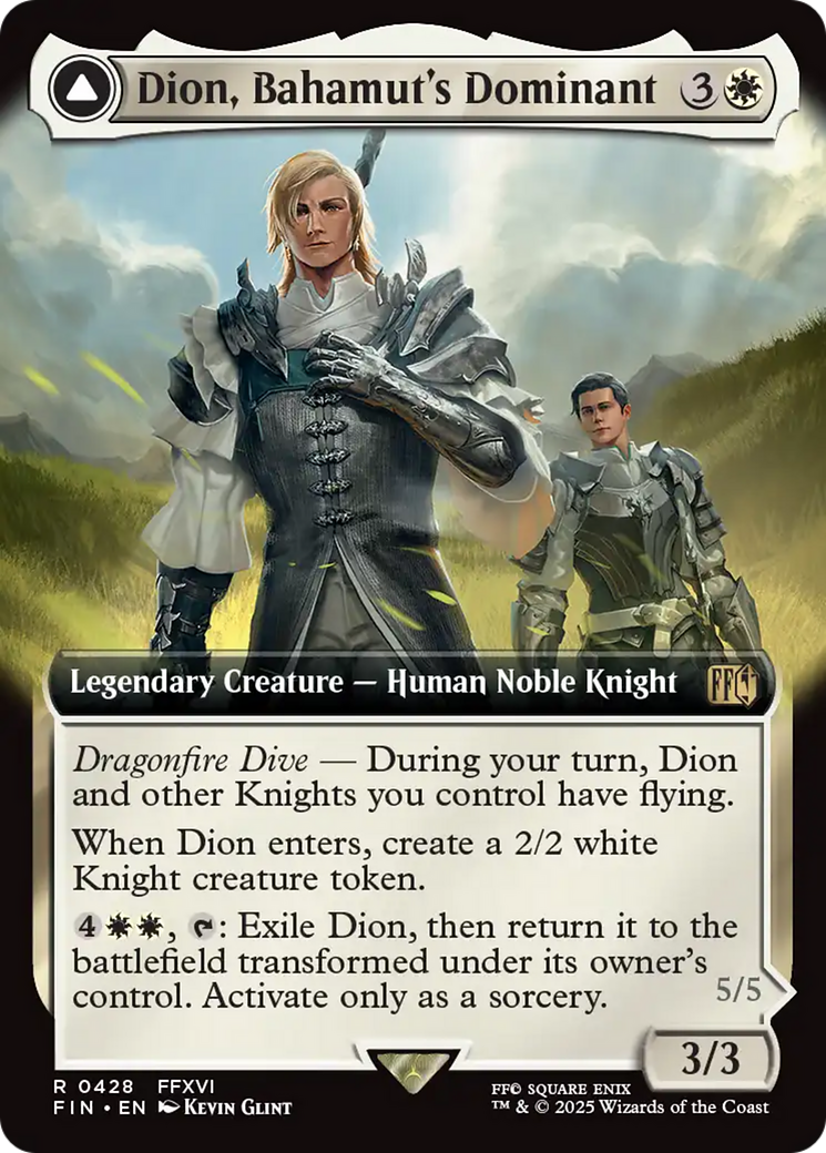 Image of Dion, Bahamut's Dominant (Extended Art) (FIN-428) - FINAL FANTASY: (enchantment, Extended Art) Foil