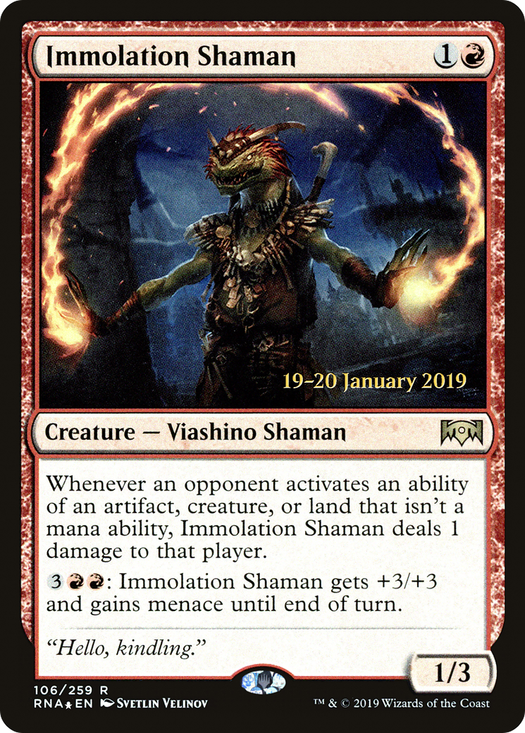Image of Immolation Shaman (PRE-106) - Ravnica Allegiance Promos Foil