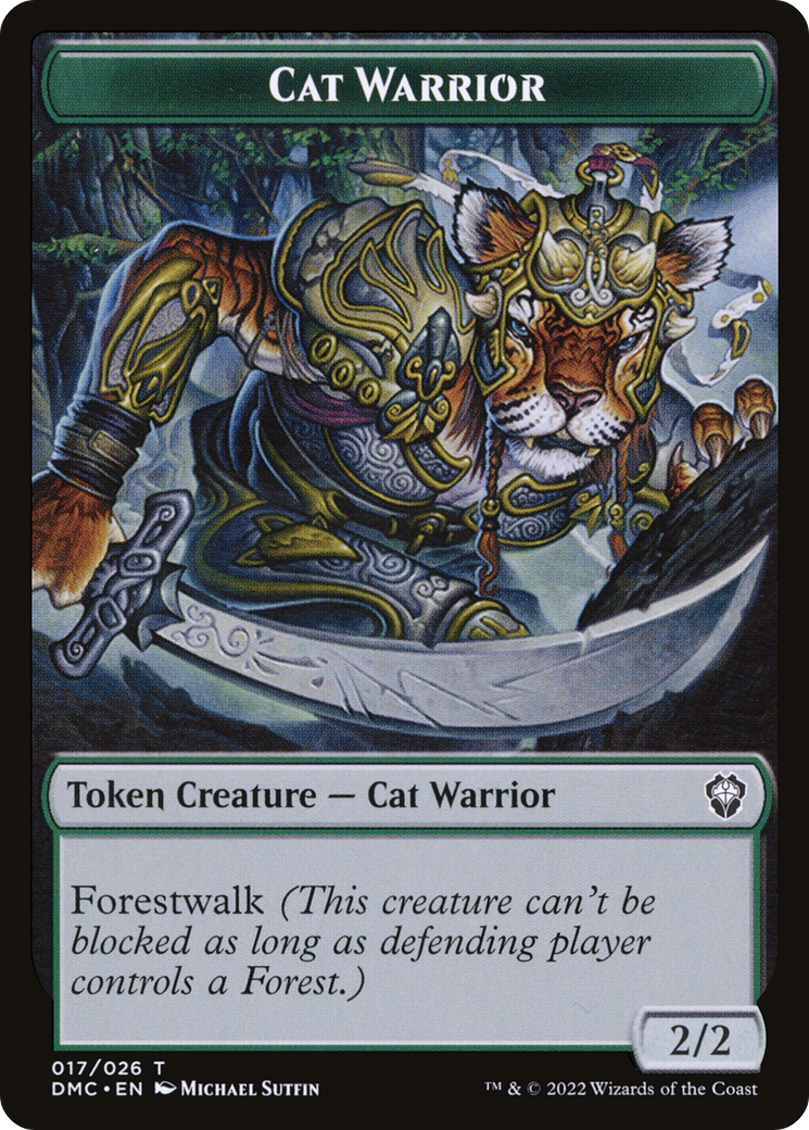 Image of Cat Warrior (TDMU-017) - Dominaria United Tokens Foil