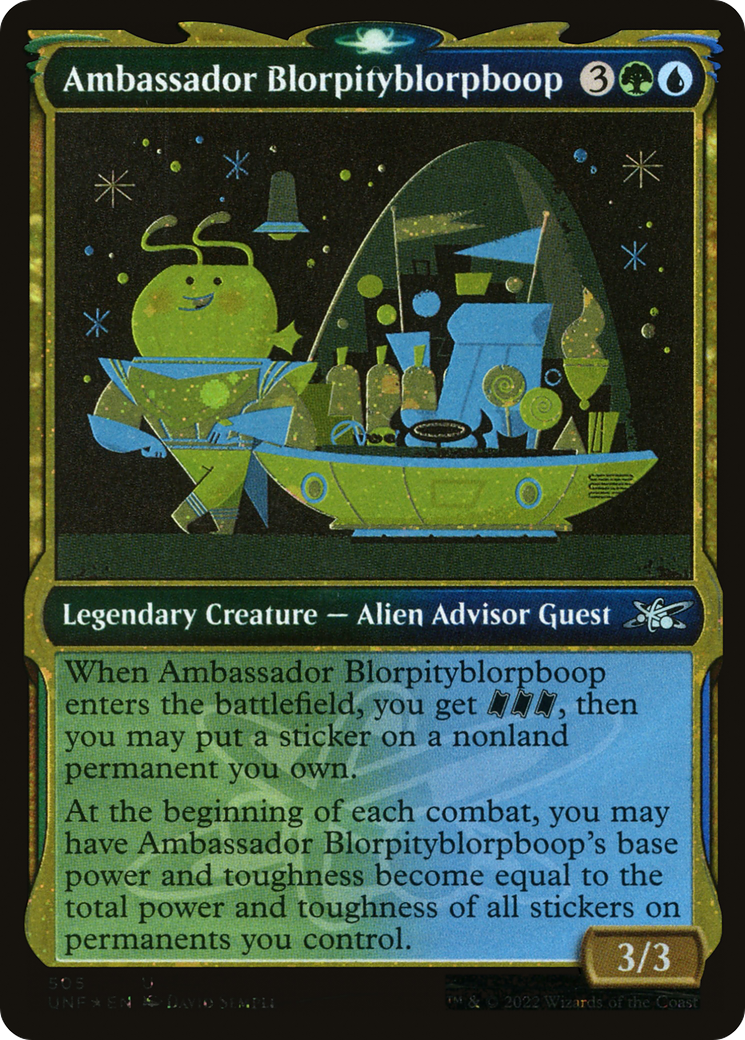 Image of Ambassador Blorpityblorpboop (Showcase) (Galaxy Foil) (UNF-505) - Unfinity: (Showcase) Foil