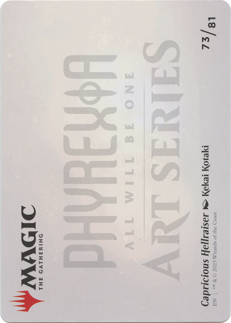 Image of Capricious Hellraiser // Capricious Hellraiser (AONE-073) - Phyrexia: All Will Be One Art Series (Borderless) Foil