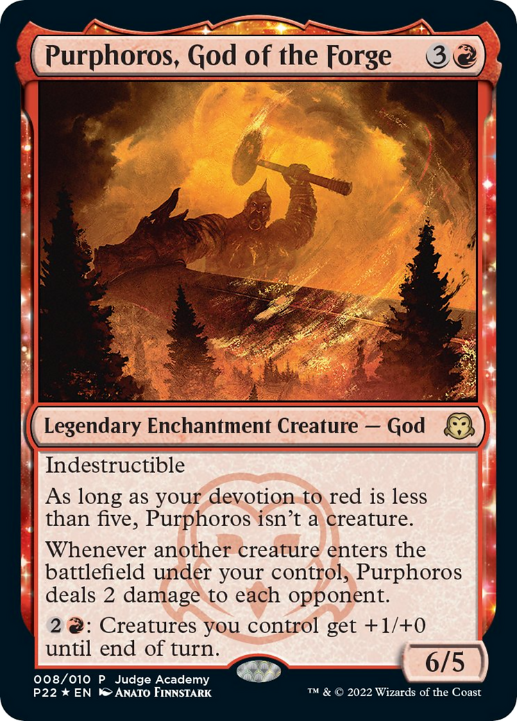 Image of Purphoros, God of the Forge (JDG-008) - Judge Gift Cards 2022: (enchantment) Foil