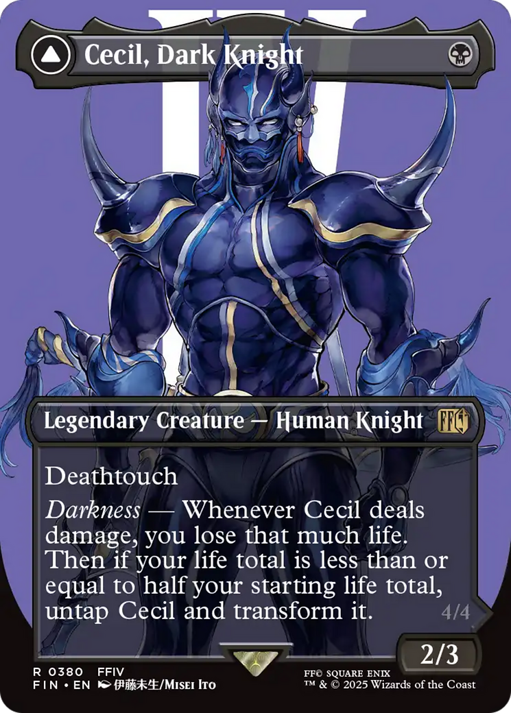 Image of Cecil, Dark Knight (Borderless) (FIN-380) - FINAL FANTASY (Borderless) Foil