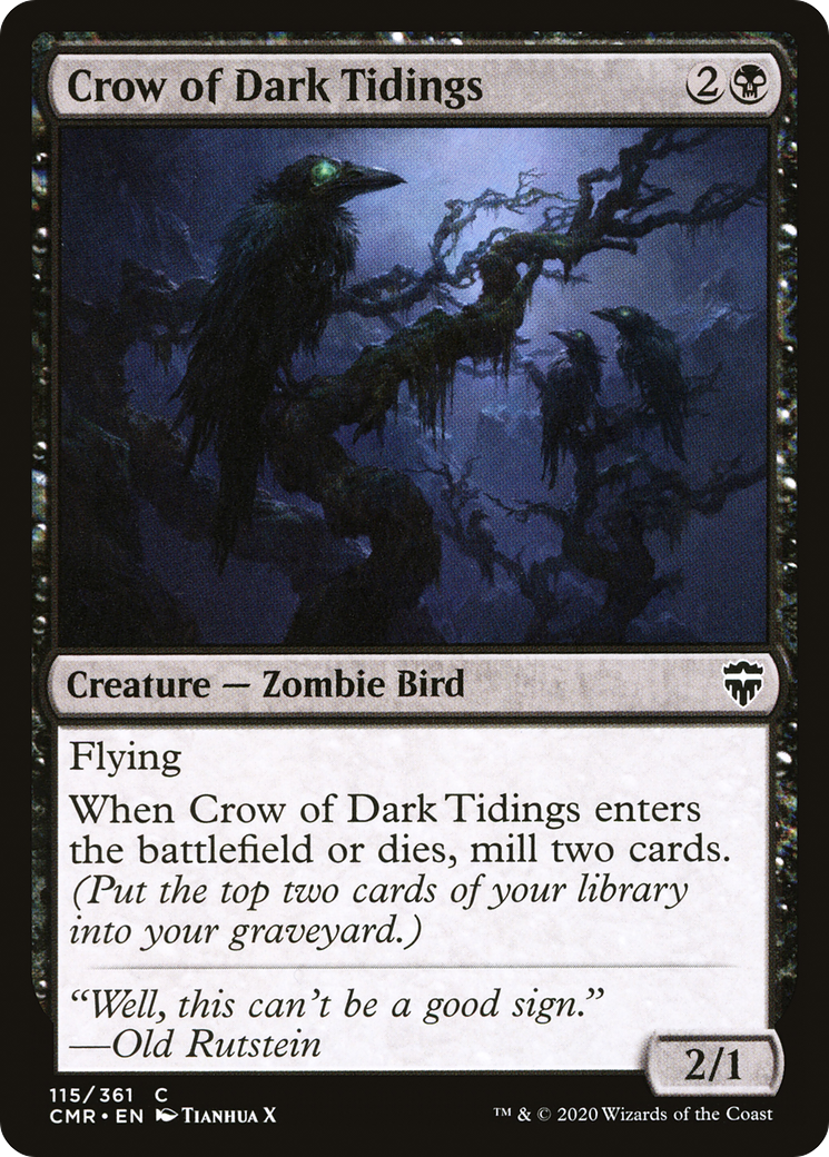 Image of Crow of Dark Tidings (CMR-115) - Commander Legends