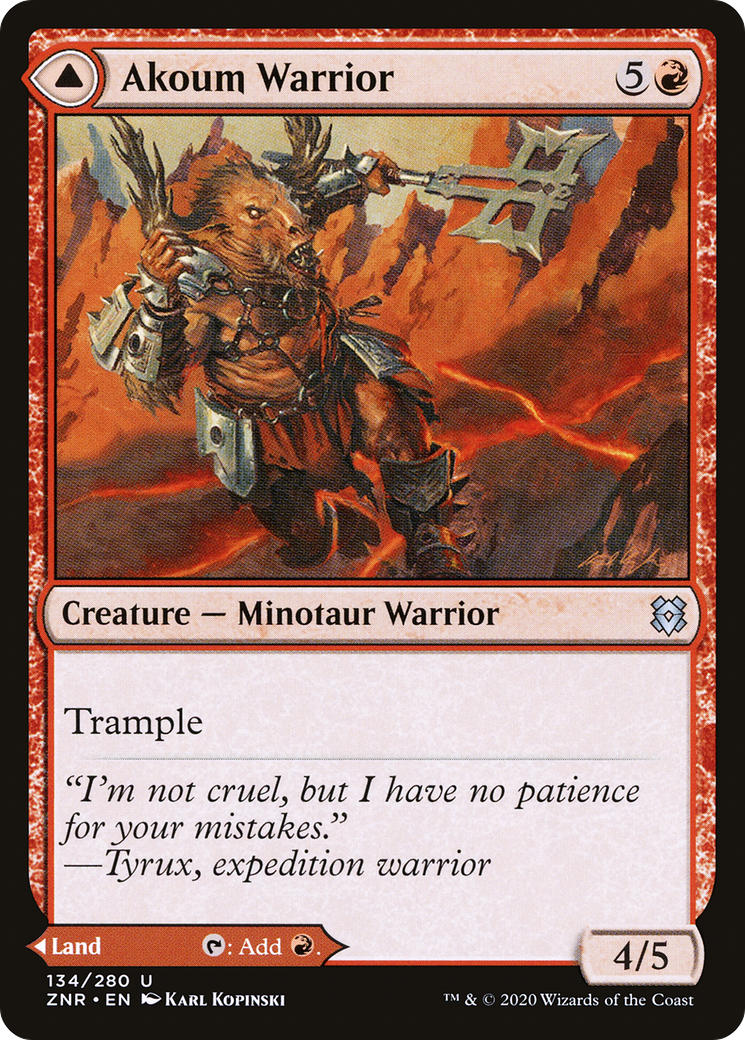 Image of Akoum Warrior (ZNR-134) - Zendikar Rising Foil