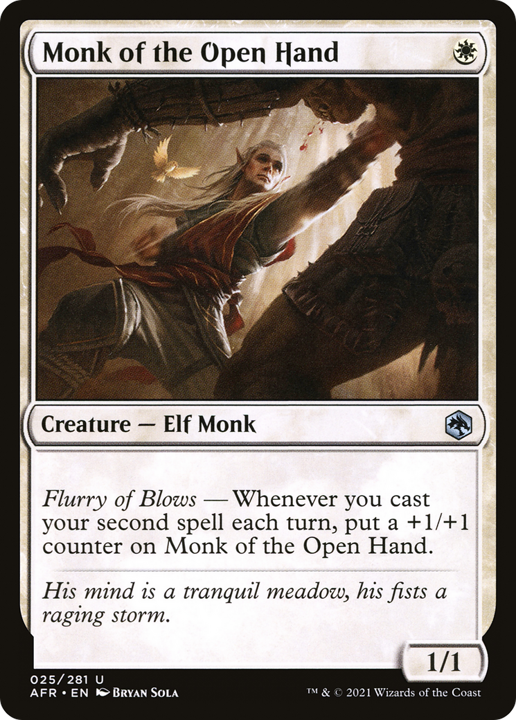 Image of Monk of the Open Hand (AFR-025) - Adventures in the Forgotten Realms Foil