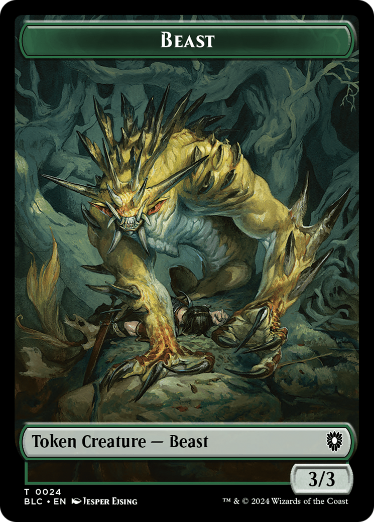 Image of Beast (TBLC-024) - Bloomburrow Commander Tokens Foil