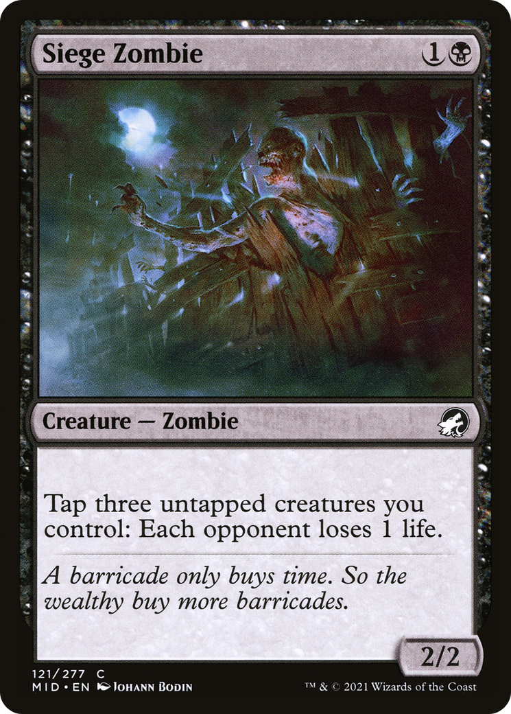 Image of Siege Zombie (MID-121) - Innistrad: Midnight Hunt Foil
