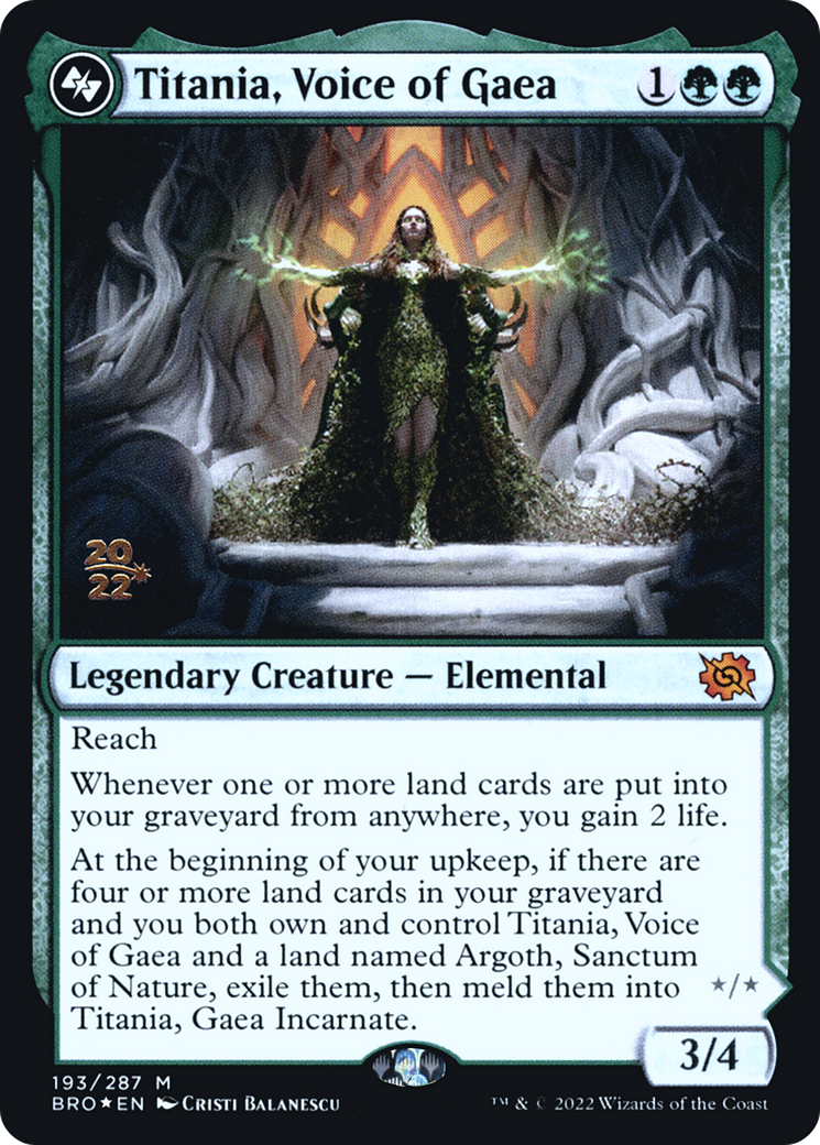 Image of Titania, Voice of Gaea (PRE-193) - The Brothers' War Promos Foil