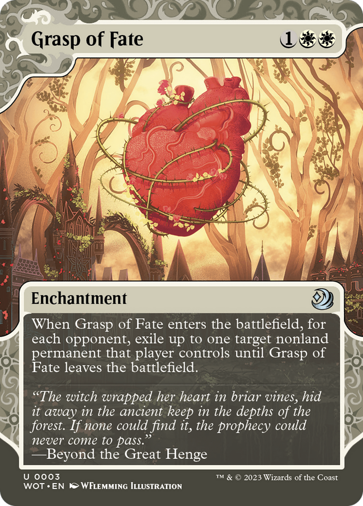 Image of Grasp of Fate (WOT-003) - Wilds of Eldraine: Enchanting Tales: (Showcase) (Borderless) Foil