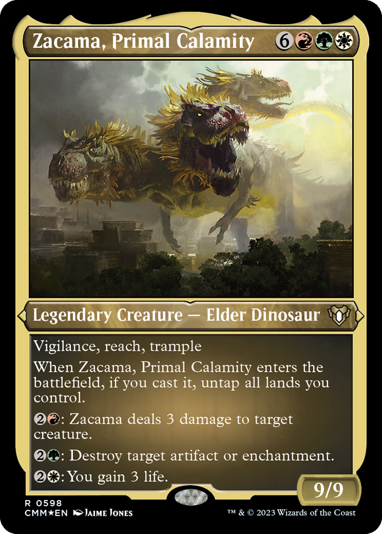 Image of Zacama, Primal Calamity (CMM-598) - Commander Masters Etched Foil