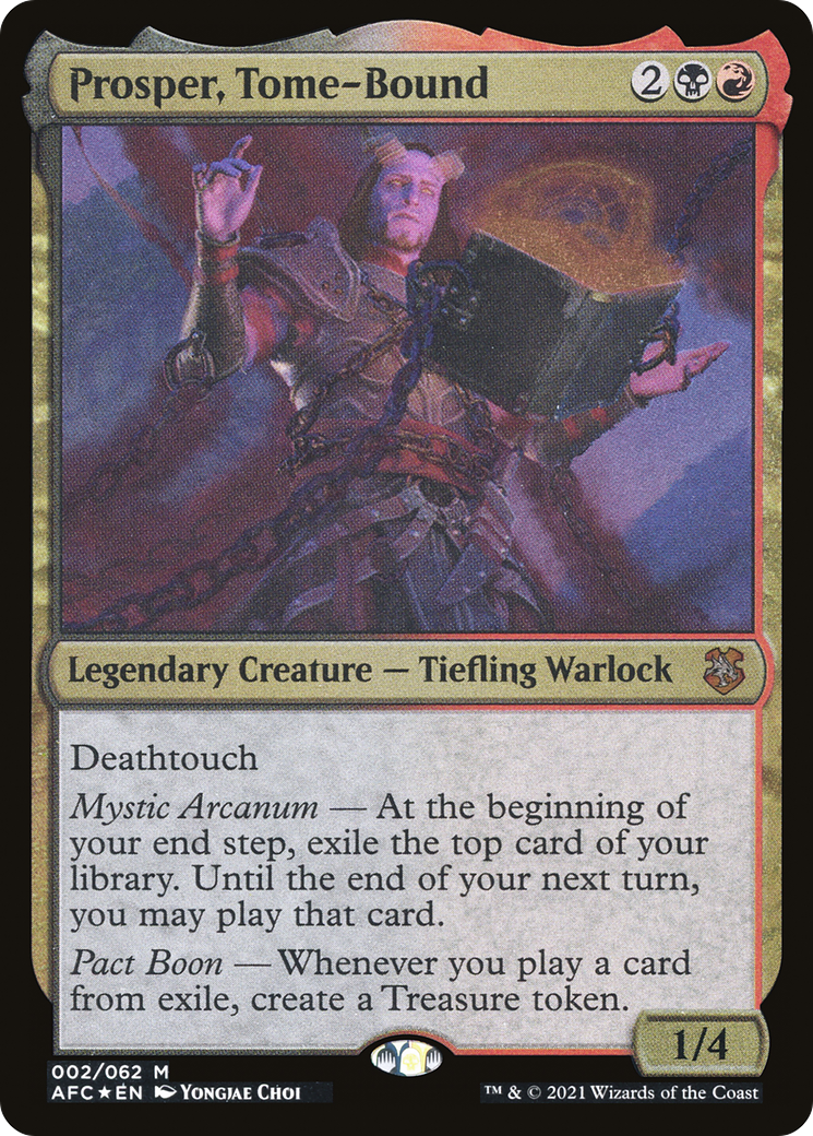 Image of Prosper, Tome-Bound (Display Commander) - Thick Stock (AFC-002) - Forgotten Realms Commander Display Commanders Etched Foil