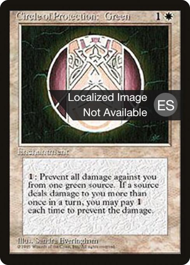 Image of Circle of Protection: Green (4BB-) - Fourth Edition Foreign Black Border
