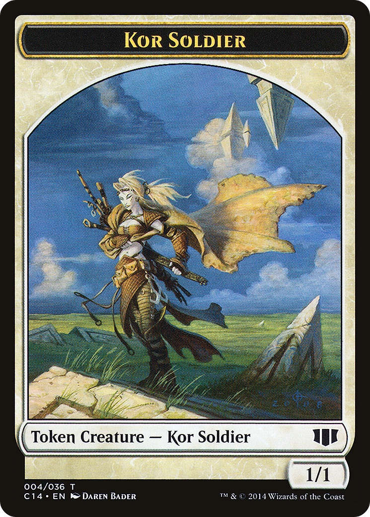 Image of Kor Soldier // Pegasus Double-sided Token (C14-004) - Commander 2014 Tokens