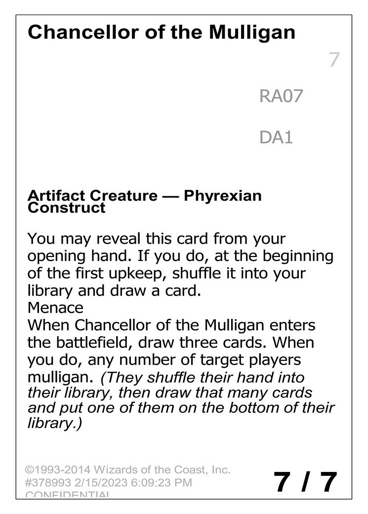 Image of Chancellor of the Mulligan (UNK-RA07B) - Unknown Event