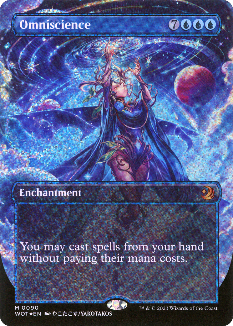 Image of Omniscience (Anime Borderless) (Confetti Foil) (WOT-090) - Wilds of Eldraine: Enchanting Tales (Borderless) Foil