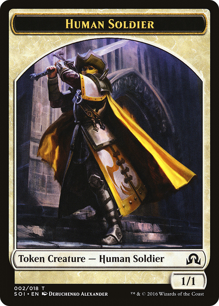 Image of Human Soldier Token (SOI-002) - Shadows over Innistrad Tokens