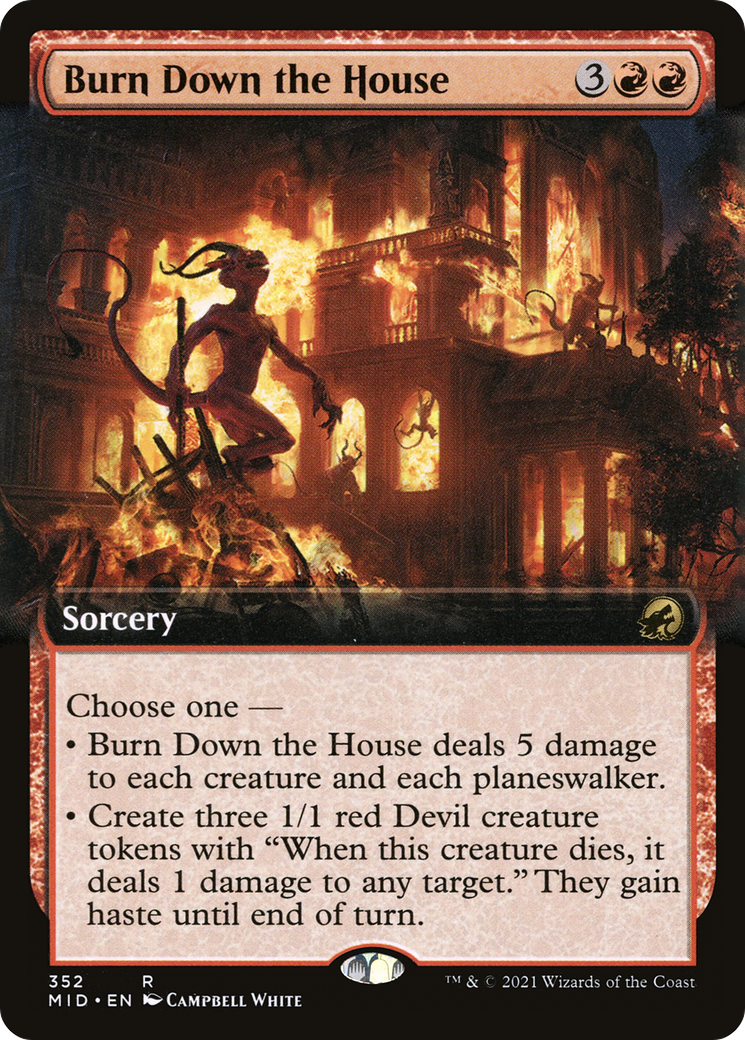 Image of Burn Down the House (Extended Art) (MID-352) - Innistrad: Midnight Hunt: (Extended Art) Foil