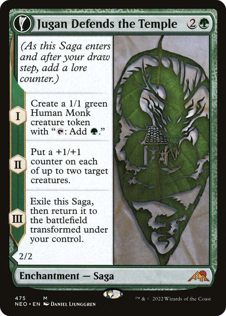 Image of Jugan Defends the Temple (Extended Art) (NEO-475) - Kamigawa: Neon Dynasty: (Extended Art, fandfc, enchantment) Foil